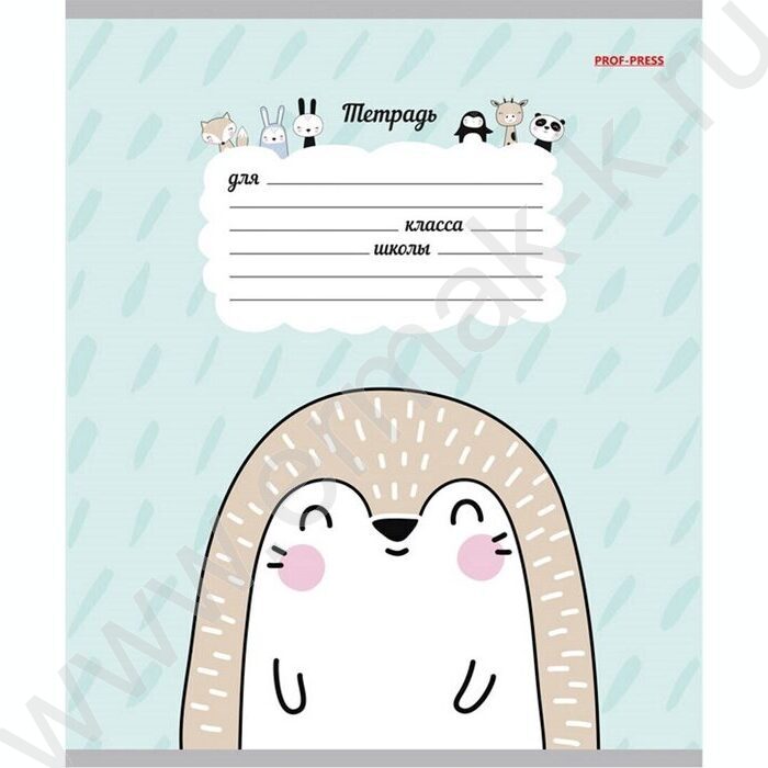 Тетрадь  12л линейка косая дополнительная "Рисунок животного" 5видов | Фото 5