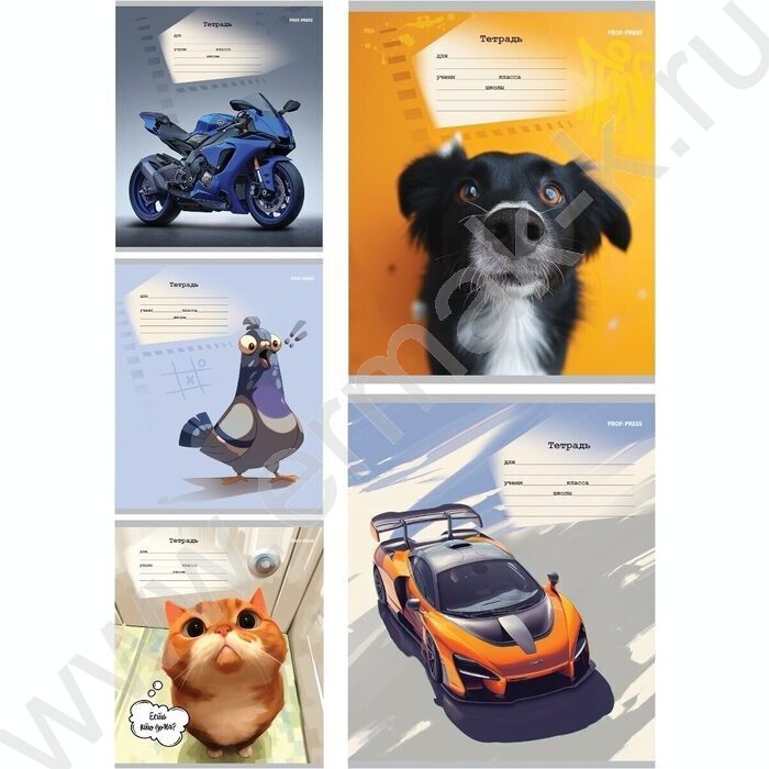 Тетрадь  18л клетка "Микс" 5видов | Фото 1