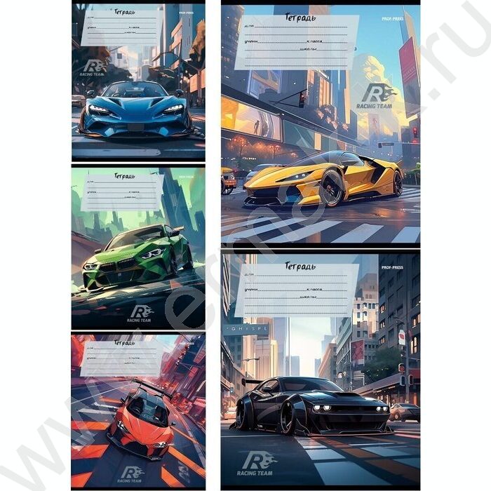 Тетрадь  18л клетка "Микс авто-1" твин-лак /ассорти | Фото 1