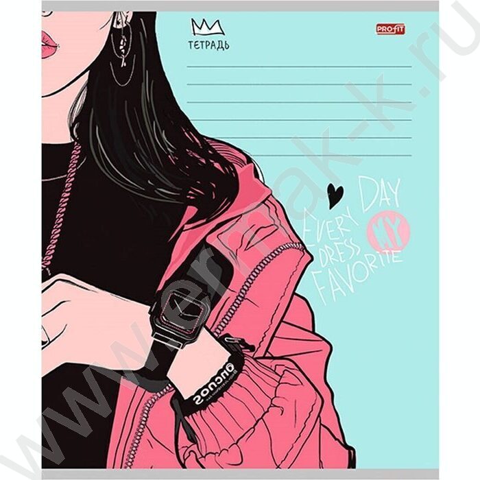 Тетрадь  24л клетка "Модные девушки-1" 5видов | Фото 3
