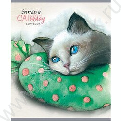 Тетрадь  40л клетка "Разнообразные котики" ассорти | Фото 2