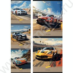 Тетрадь  48л клетка "Скоростной транспорт" ассорти | Фото 1