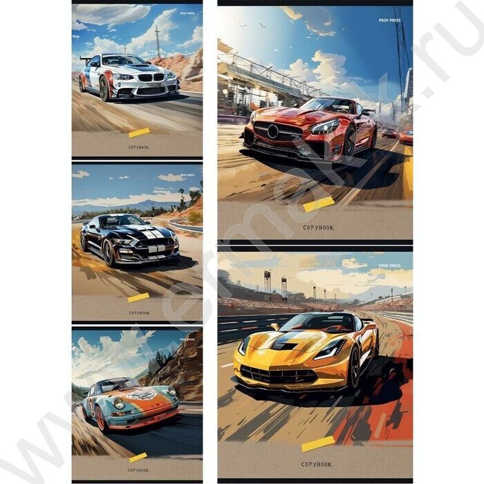 Тетрадь  48л клетка "Скоростной транспорт" ассорти | Фото 1