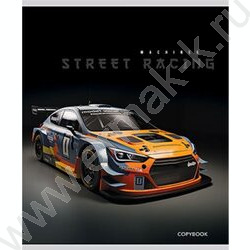 Тетрадь  48л клетка "Спортивные автомобили-3" /лён/ ассорти | Фото 2