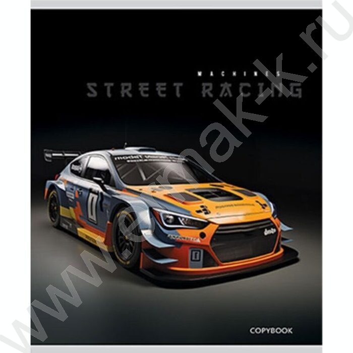 Тетрадь  48л клетка "Спортивные автомобили-3" /лён/ ассорти | Фото 2