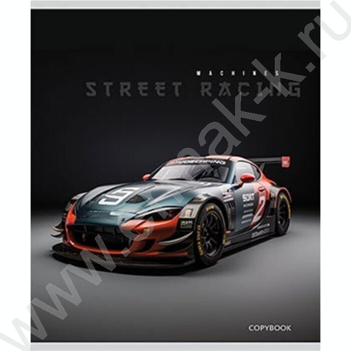 Тетрадь  48л клетка "Спортивные автомобили-3" /лён/ ассорти | Фото 6