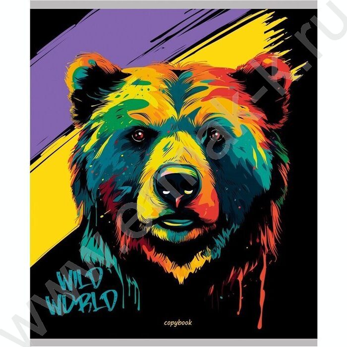 Тетрадь  48л клетка "Портрет зверя" /лён/ ассорти | Фото 2