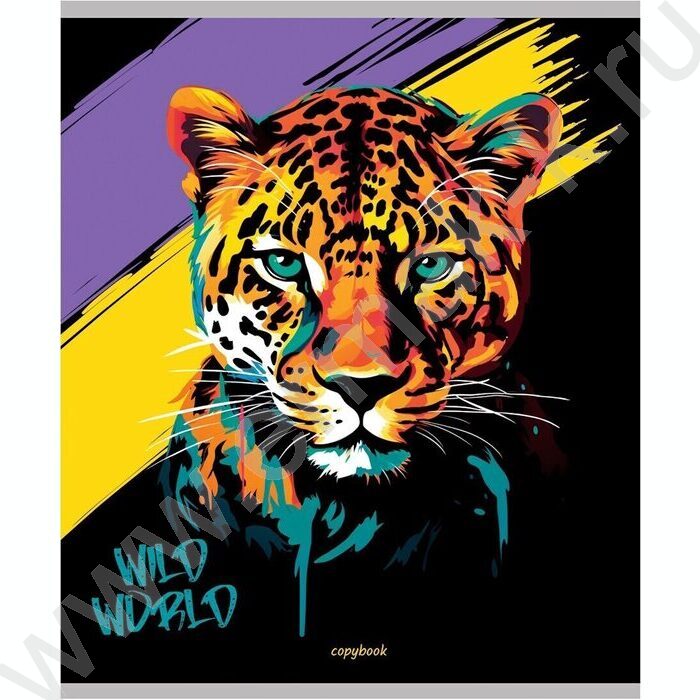 Тетрадь  48л клетка "Портрет зверя" /лён/ ассорти | Фото 3