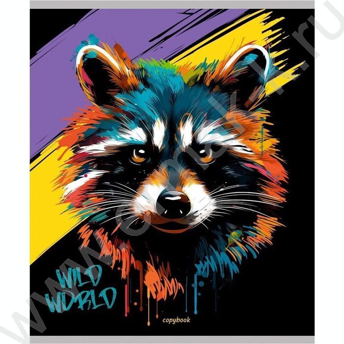 Тетрадь  48л клетка "Портрет зверя" /лён/ ассорти | Фото 6