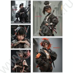 Тетрадь  48л клетка "Воинственные девушки" /софт-тач/ ассорти | Фото 1