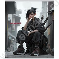 Тетрадь  48л клетка "Воинственные девушки" /софт-тач/ ассорти | Фото 2