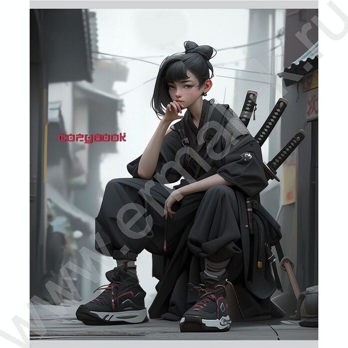 Тетрадь  48л клетка "Воинственные девушки" /софт-тач/ ассорти | Фото 2