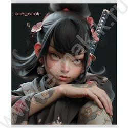 Тетрадь  48л клетка "Воинственные девушки" /софт-тач/ ассорти | Фото 3