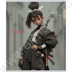 Тетрадь  48л клетка "Воинственные девушки" /софт-тач/ ассорти | Фото 4