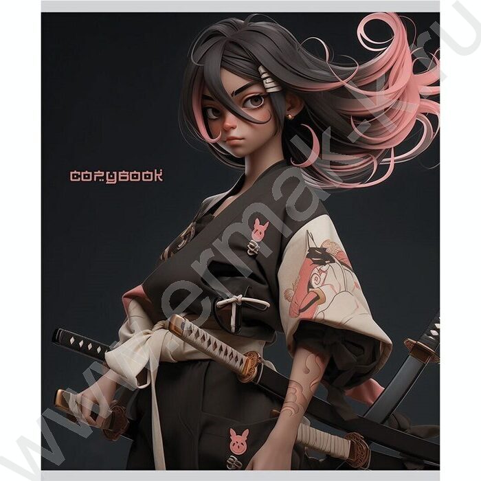 Тетрадь  48л клетка "Воинственные девушки" /софт-тач/ ассорти | Фото 6