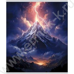 Тетрадь  48л клетка "Горные пейзажи-2" /софт-тач/ ассорти | Фото 3