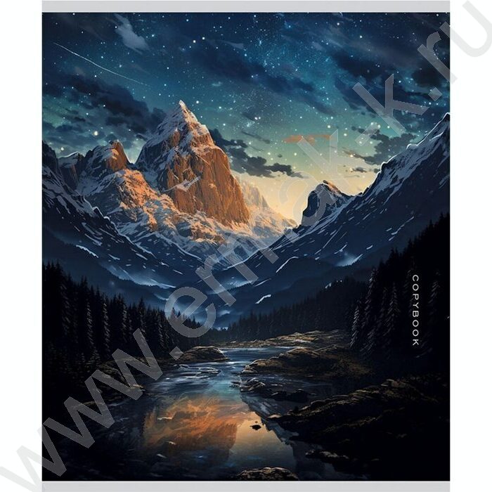 Тетрадь  48л клетка "Горные пейзажи-2" /софт-тач/ ассорти | Фото 5