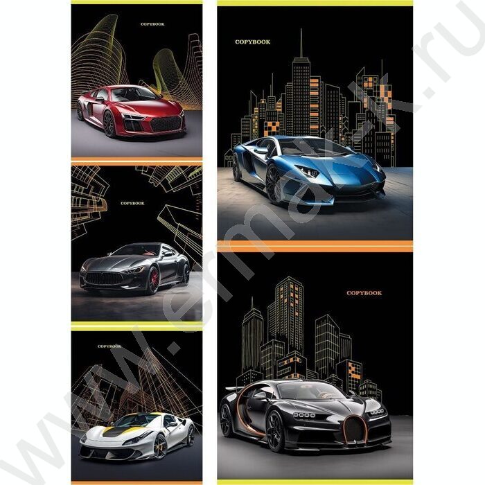 Тетрадь  48л клетка "Авто и город в график" /софт-тач/ ассорти | Фото 1