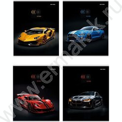 Тетрадь  96л клетка "Авто на черном-1" /твин-лак/ ассорти | Фото 1