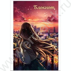 Блокнот  40л А6 "Ночной город" /клетка, мягкий переплёт (2 скобы) | Фото 1