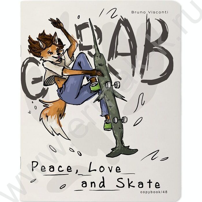 Тетрадь  48л клетка "Street skate" /мат.лам.Soft Touch/ ассорти | Фото 2