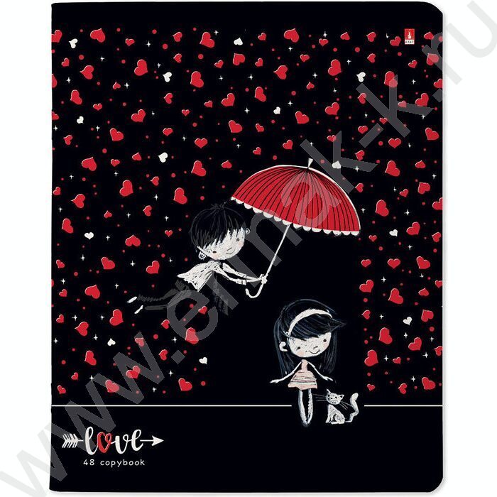Тетрадь  48л клетка "Романтика.Black" /УФ- лак сплошной/ 5видов | Фото 3