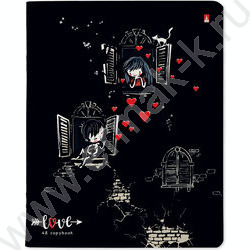 Тетрадь  48л клетка "Романтика.Black" /УФ- лак сплошной/ 5видов | Фото 5