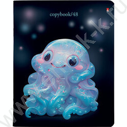 Тетрадь  48л клетка "Octopus party" /мат.лам./ 5видов | Фото 4