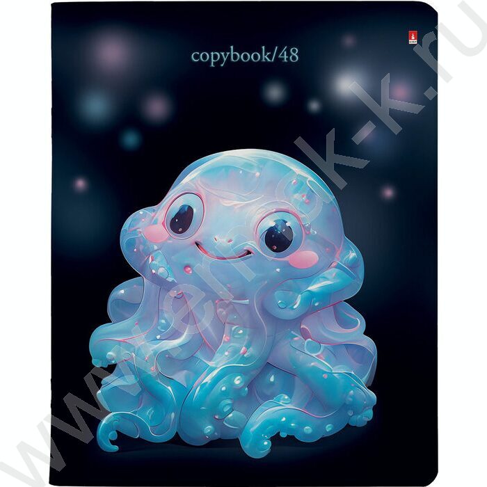 Тетрадь  48л клетка "Octopus party" /мат.лам./ 5видов | Фото 4