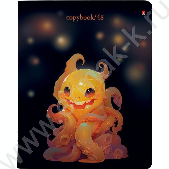 Тетрадь  48л клетка "Octopus party" /мат.лам./ 5видов | Фото 5