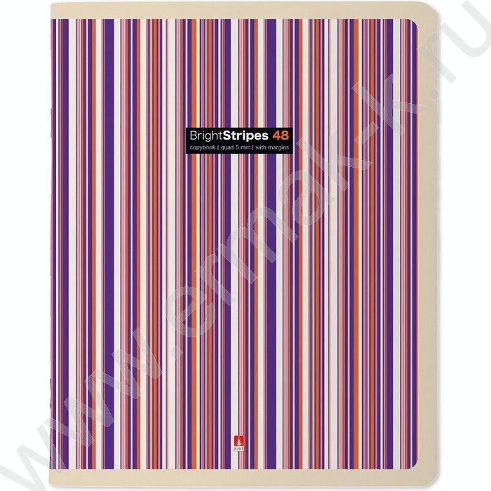 Тетрадь  48л клетка "Stripes" /УФ- лак сплошной/ 5видов | Фото 3
