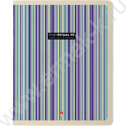 Тетрадь  48л клетка "Stripes" /УФ- лак сплошной/ 5видов | Фото 4