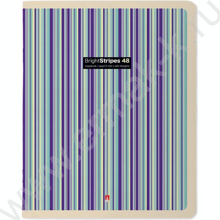 Тетрадь  48л клетка "Stripes" /УФ- лак сплошной/ 5видов | Фото 4
