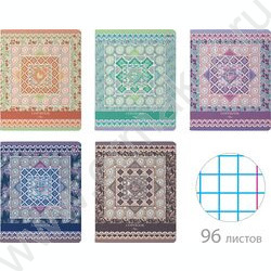 Тетрадь  96л клетка "Новый шик.Узоры" /мат.лам./ 5видов | Фото 1