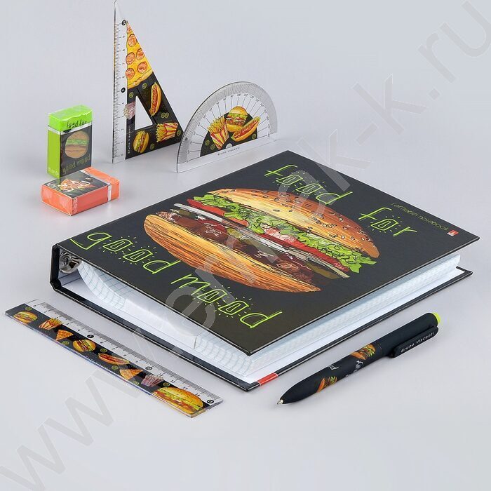 Тетрадь  80л клетка/кольца "Food in black" со смен.блоком | Фото 4