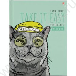 Тетрадь  80л клетка/кольца "Easy life.Коты" со смен.блоком | Фото 1