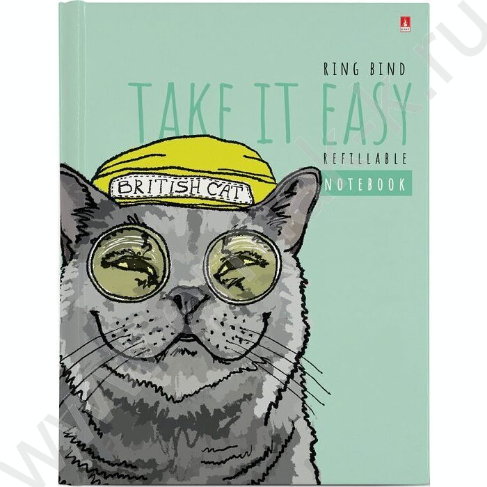 Тетрадь  80л клетка/кольца "Easy life.Коты" со смен.блоком | Фото 1