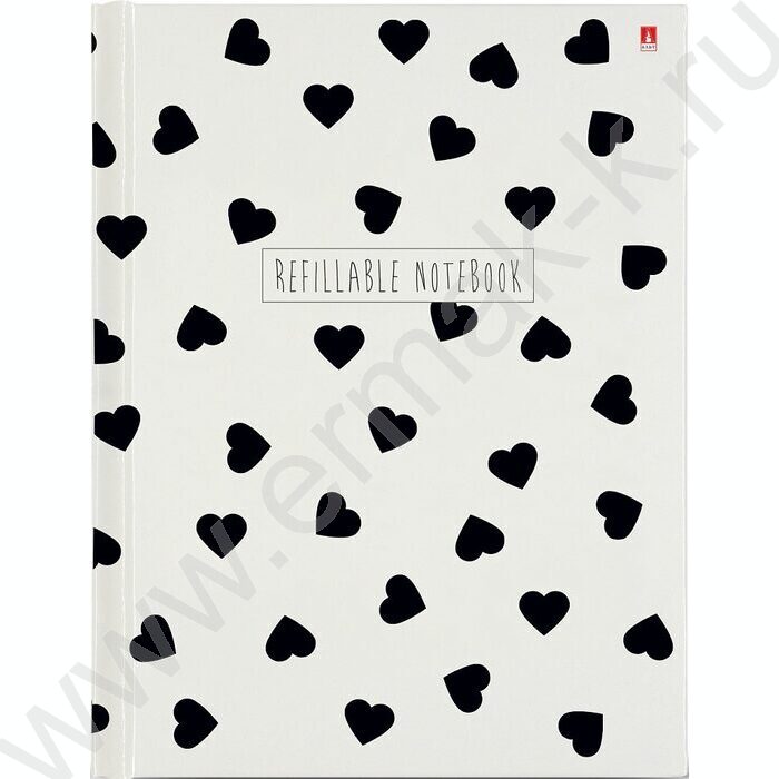 Тетрадь  80л клетка/кольца "Black&White" со смен.блоком | Фото 1