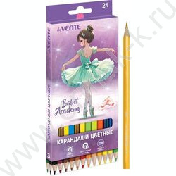 Карандаши  24цв Ballet Academy /шестигранные/ 2М, d грифеля-2,8мм /карт.коробка | Фото 1