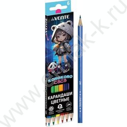 Карандаши   6цв Korokoro /шестигранные/ 2М, d грифеля-2,8мм /карт.коробка | Фото 1