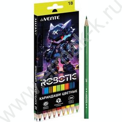 Карандаши  18цв Robotic /шестигранные/ 2М, d грифеля-2,8мм /карт.коробка | Фото 1