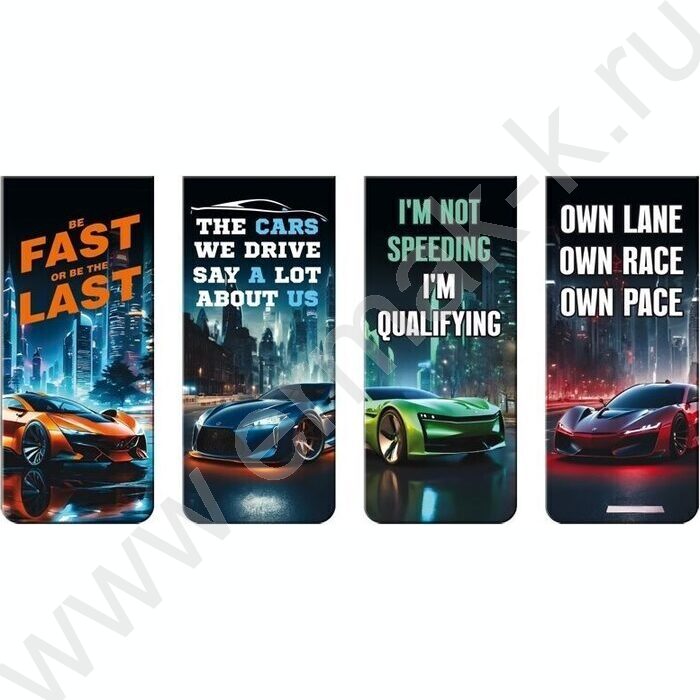 Закладки магнитные "Fast Or Last" /набор 4шт /блистер | Фото 1