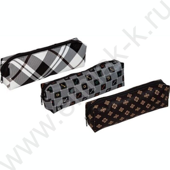 Пенал-прямоугольный 20*7*3,5см "Classic style", молния, текстиль. /ассорти | Фото 1