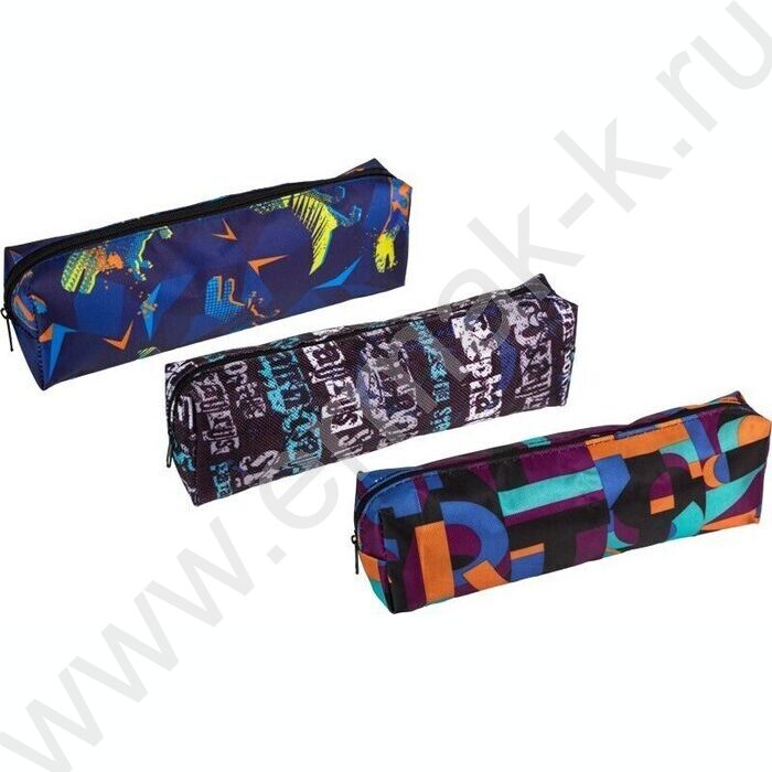 Пенал-прямоугольный 20*7*3,5см "Grunge", молния, текстиль. /ассорти | Фото 1