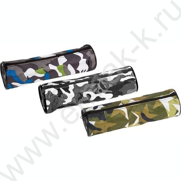 Пенал-круглый 21*6*6см "Power", молния, текстильный /ассорти | Фото 1