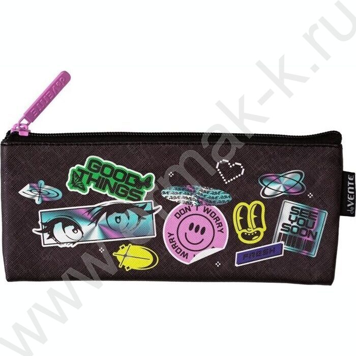 Пенал-плоский на молнии 21,5*9*1см "Anime Style" /иск.кожа, с подкладом | Фото 1