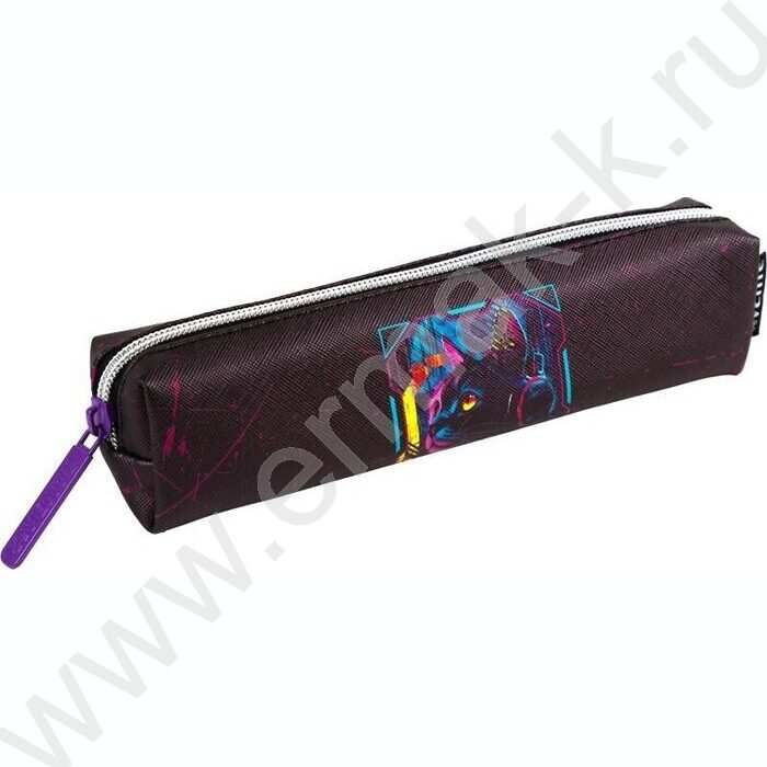 Пенал-прямоугольный 21*4*4см "Cyber Cat", молния, иск.кожа, с подкладом | Фото 1