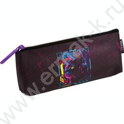 Пенал-треугольный 21*8*3,5см "Cyber Cat", молния, иск.кожа, с подкладом | Фото 1