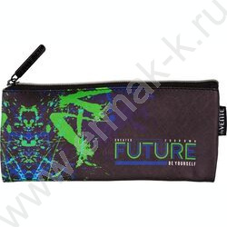 Пенал-плоский на молнии 21,5*9*1см "Future" /иск.кожа, с подкладом | Фото 1