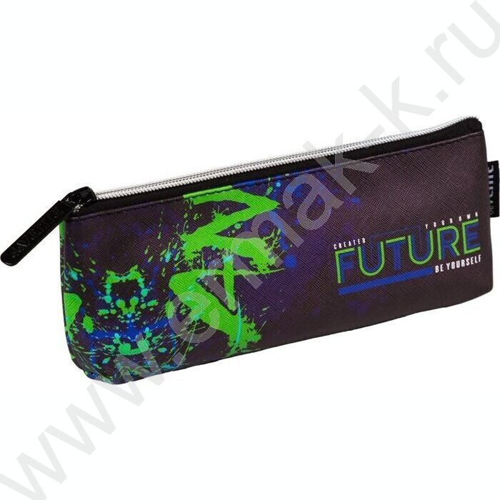 Пенал-треугольный 21*8*3,5см "Future", молния, иск.кожа, с подкладом | Фото 1